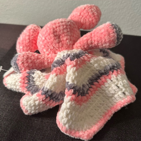 Handmade crochet elephant baby lovey - Picture 4 of 5
